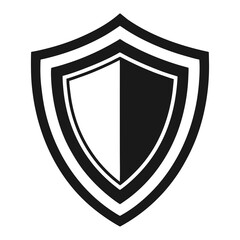 ShieldLine vector clean black silhouette design white background