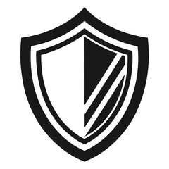 ShieldLine vector clean black silhouette design white background