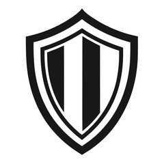 ShieldLine vector clean black silhouette design white background