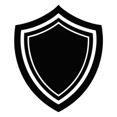 ShieldLine vector clean black silhouette design white background