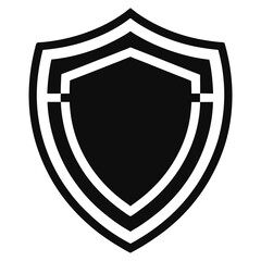 ShieldLine vector clean black silhouette design white background