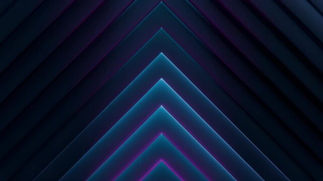 abstract futuristic background animation of dark 3d rectangles wave motion with glowing blue lights, 4k seamless corporate background loop