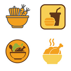 Delicious Fast Food Meal Icons Collection