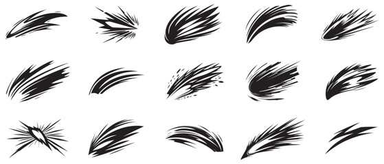 Fototapeta premium Brush strokes Vector set of hand drawn. Isolated on white background.