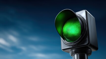 Green Traffic Light - Go Ahead, Progress & Success Visual [68 chars], Green light