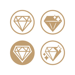Diamond vector icon. Royal diamond silhouette set icons set. Collection jewellery elements template. 