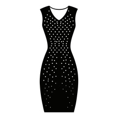 Sequin sheath dress vector clean black silhouette design white background