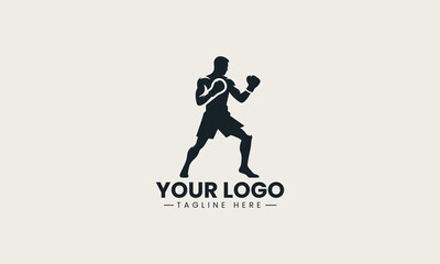 Boxing Fighter black vector logo