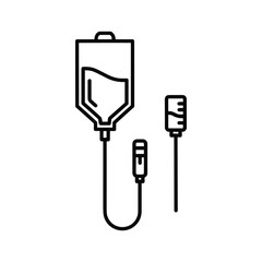 Illustration of intravenous drip isolated on, a medical procedure for delivering fluids