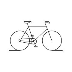 Minimalist line art bicycle illustration for eco-friendly transportation and healthy lifestyle design featuring clean and simple lines