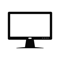 Modern computer monitor display screen with white blank screen
