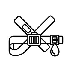 Line drawing of a ventilator machine isolated on, a device used for breathing support