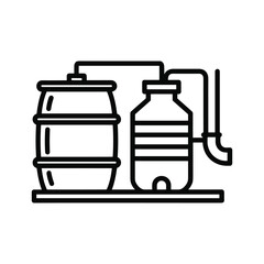 Water purification and storage system icon, isolated on