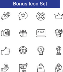 Awards Vector Icon Set Adjustable Line Weight Trophy, certificate, podium, ranking, ribbon, badge, achievement, quality, prize, star, reward icons
