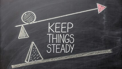 Chalkboard Illustration of a Seesaw Balancing to Keep Things Steady
