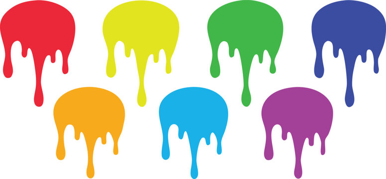 Drips of paint. liquid splashes icons set. Jell splashes.