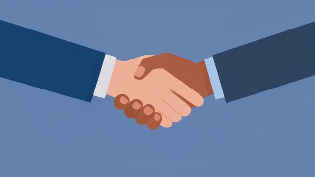 Illustration of a multiracial handshake symbolizing a business agreement and partnership.