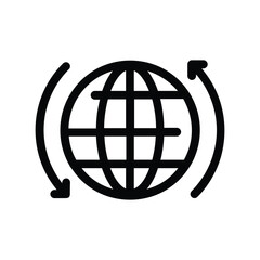 Modern Minimalist Globe Icon with scalable Vector Illustration Isolated on White