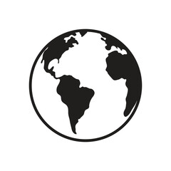 Modern Minimalist Globe Icon with scalable Vector Illustration Isolated on White
