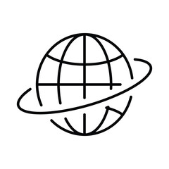 Modern Minimalist Globe Icon with scalable Vector Illustration Isolated on White