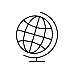 Modern Minimalist Globe Icon with scalable Vector Illustration Isolated on White