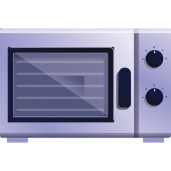 Obraz premium Modern Silver Microwave Oven with Two Control Knobs on a Transparent Background Realistic 3D Rendering