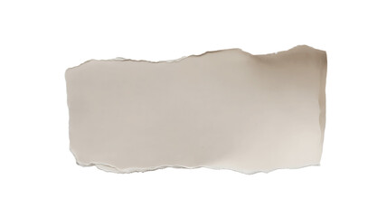 Fototapeta premium A single torn piece of light brown paper with rough edges isolated on transparent background