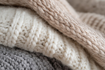 重なる冬のニットテクスチャ素材