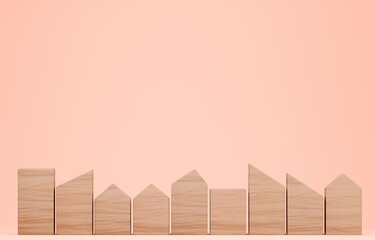 3D画像_積み木の家