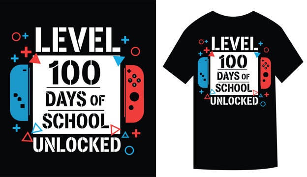 100 Days of School Unlocked TShirt Design for Students and Teachers