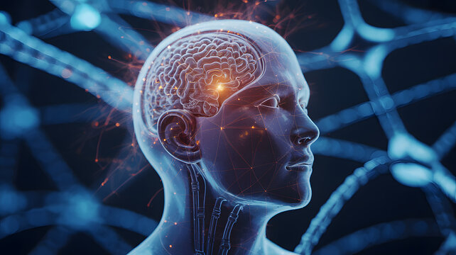 Technological human brain concept