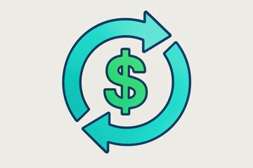 Obraz premium Dynamic economic cycle symbol illustrating the fluidity of financial transactions and investments showcasing sustainability in resource allocation and wealth generation
