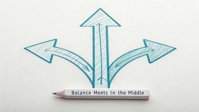 Conceptual Chalk Sketch Showing Arrows Pointing Inward