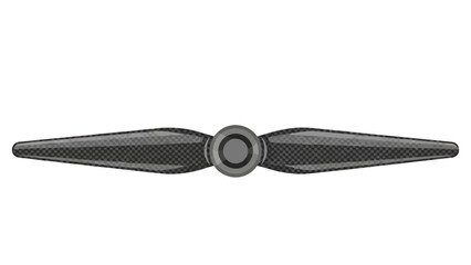 A gray fourbladed propeller with a carbon fiber texture