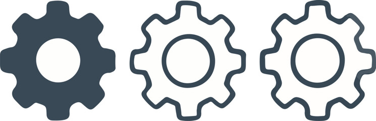 Simple Black Gear Illustration, Clean Vector Mechanical Icon