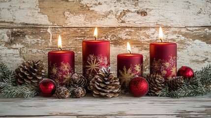 The last Sunday of Advent, symbolizing the final stage of waiting. The fourth candle symbolizes the final coming of the Savior with all the angels.