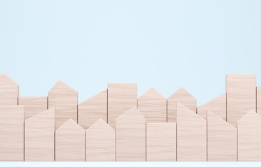 3D画像_積み木の家