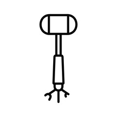 Bacteriophage icon isolated on simple line drawing of a virus that infects bacteria