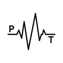 Heartbeat pulse line icon isolated on symbol of heart rate and medical monitoring