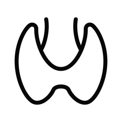 Illustration of a thyroid gland isolated on, showcasing the endocrine glands structure