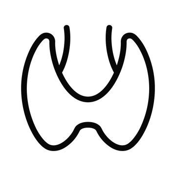 Illustration of a thyroid gland isolated on, showcasing the endocrine glands structure