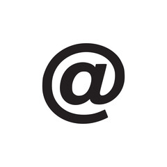 A simple black at symbol on a clean white backdrop in a minimalist style with clear visibility