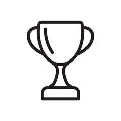 Trophy Cup Thin Line Icon – Victory Award Symbol, Achievement and Winner Emblem