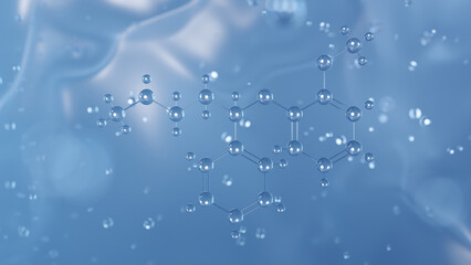 nisoxetine molecular structure, 3d model molecule, antidepressant structural chemical formula view from a microscope