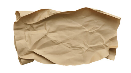 Obraz premium Crushed brown paper texture with rough edges isolated on transparent background