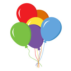 balloon bundle in rainbow colors, festive and uplifting design perfect for Pride Month or joyful celebration. vector, birthday and holiday concept