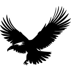 Eagle silhouette flying vector illustration bird of prey majestic wings