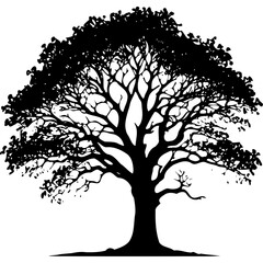 Download black tree silhouette vector image for graphic design projects