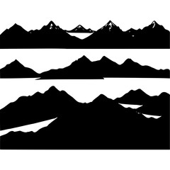 Mountain range silhouette vector landscape background design template art