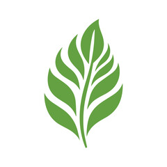 Fototapeta premium Green Leaf icon shape fresh flat vector design.